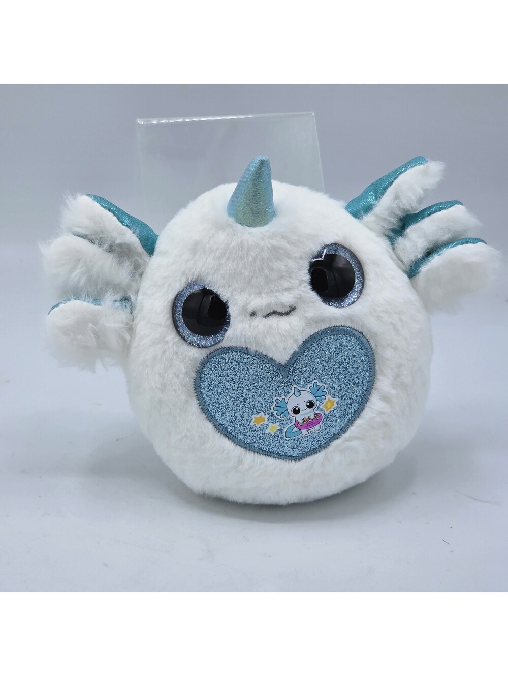 Zuru Rainbocorns Axolotlcorn Surprise White/blue Axolotl Plush Toy 5.5" EUC